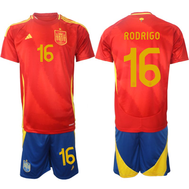 Men 2024-2025 Season Spain home red 16 Soccer Jersey